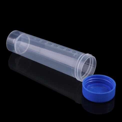 Centrifuge Tubes 10pcs 50ml Lab Analysis Bottles With Screw Cap Flat Bottom Laboratory Fittings With Scale Caps Pack Container in Kuwait