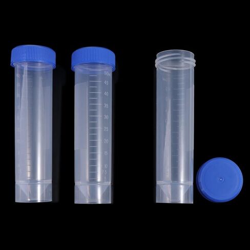 Centrifuge Tubes 10pcs 50ml Lab Analysis Bottles With Screw Cap Flat Bottom Laboratory Fittings With Scale Caps Pack Container in Kuwait