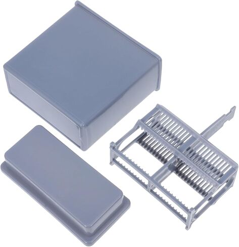 Healeved Plastic Coplin Jar Set for 24 Microscope Slides – Laboratory Slide Staining Rack with Gray Plastic Holder for Sample Drying and Histology Use in Kuwait