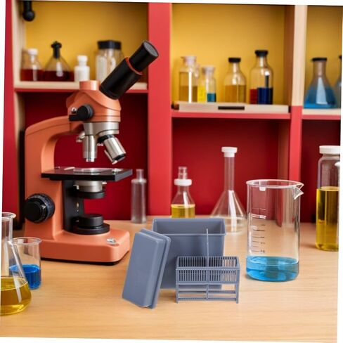 Healeved Plastic Coplin Jar Set for 24 Microscope Slides – Laboratory Slide Staining Rack with Gray Plastic Holder for Sample Drying and Histology Use in Kuwait