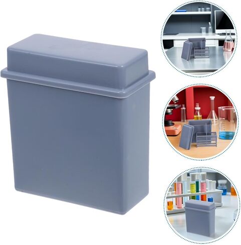 Healeved Plastic Coplin Jar Set for 24 Microscope Slides – Laboratory Slide Staining Rack with Gray Plastic Holder for Sample Drying and Histology Use in Kuwait