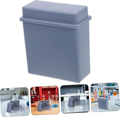 Healeved Plastic Coplin Jar Set for 24 Microscope Slides – Laboratory Slide Staining Rack with Gray Plastic Holder for Sample Drying and Histology Use in Kuwait