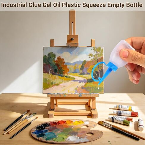 Plastic Squeeze Bottle, 6Pcs 30ML Needle Tip Squeeze Bottle, Precision Tip Applicator Bottle Squeeze Empty Bottle Jet Dispenser with On Lids for Small Gluing Projects in Kuwait