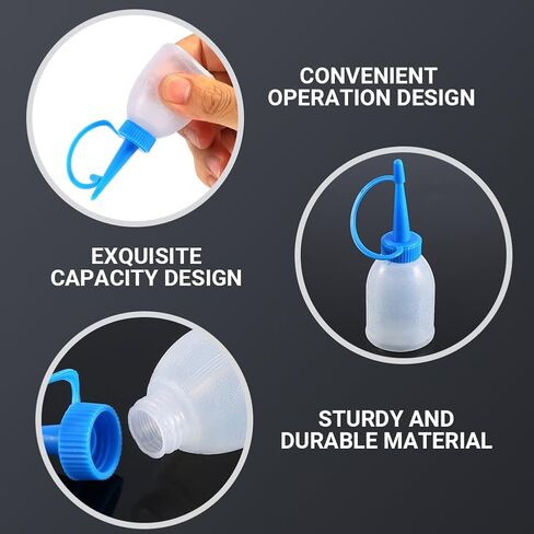 Plastic Squeeze Bottle, 6Pcs 30ML Needle Tip Squeeze Bottle, Precision Tip Applicator Bottle Squeeze Empty Bottle Jet Dispenser with On Lids for Small Gluing Projects in Kuwait