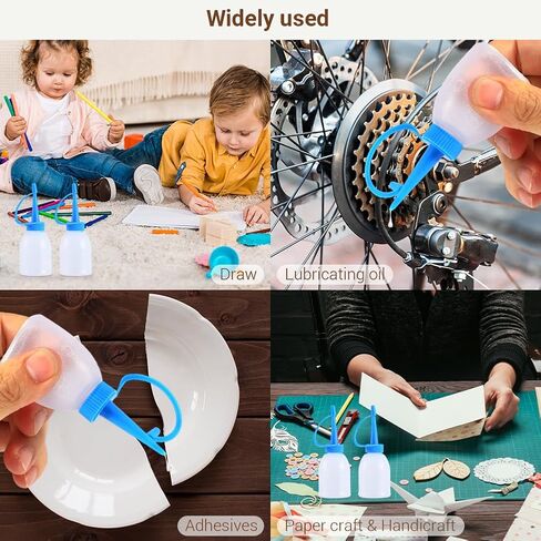 Plastic Squeeze Bottle, 6Pcs 30ML Needle Tip Squeeze Bottle, Precision Tip Applicator Bottle Squeeze Empty Bottle Jet Dispenser with On Lids for Small Gluing Projects in Kuwait