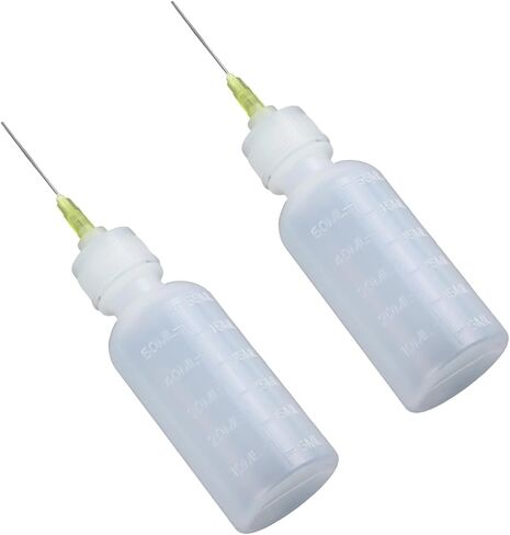 Needle Tip Dispensing Bottle, 2Pcs 50ML Liquid Flux Dropper, Refillable Squeezable Container For Glue, Oil, Industrial & Hobby Use in Kuwait