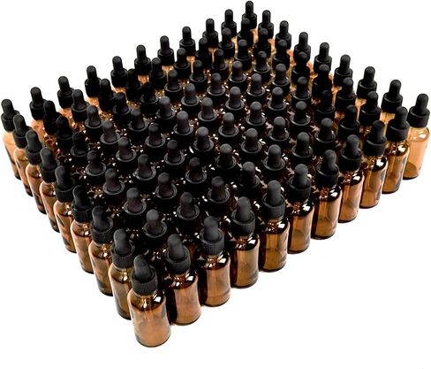 June Fox 2oz Glass Dropper Bottle, 40 Pack Blue Glass Bottles with Glass Droppers (40, Amber) in Saudi Arabia