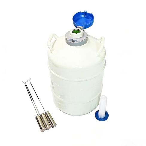 Liquid Nitrogen Container, DEJUN 20L Liquid Nitrogen Tank, Aluminum Alloy Cryogenic Container Liquid Nitrogen Dewar Flasks with Carry Bag in Kuwait