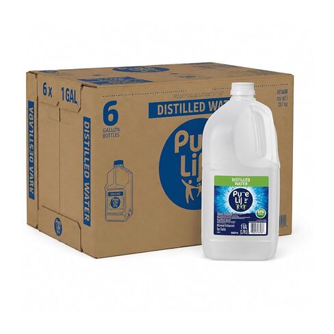 Distilled Water 1 Gallon 6 Pack – Pure Distilled Bottled Water Gallon Jugs | Multi-Purpose Mineral-Free WaterGift set for Humidifiers, Appliances & Cleaning | Bulk WaterGallon Case, Long Shelf Life in Kuwait
