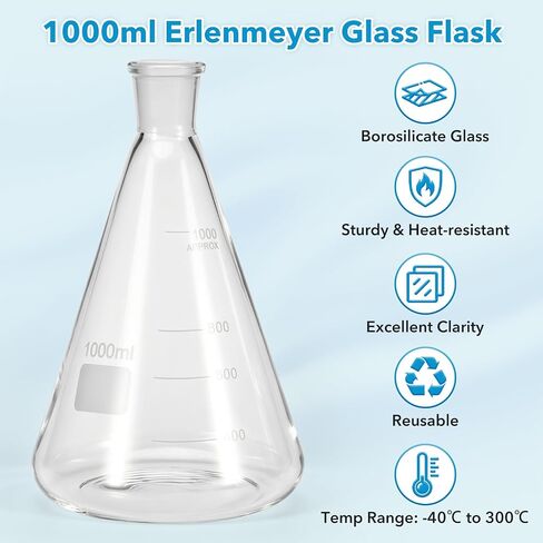 Buchner Funnel Filtration Kit with Manual Vacuum Pump, 500ml Funnel & 1000ml Erlenmeyer Flask, 100 Pcs Filter Papers in Kuwait