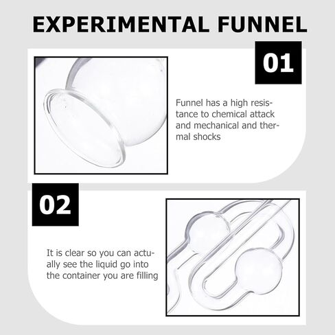 Cabilock 2pcs Glass Safety Funnels Double-Ball Long Neck Scientific Filling Funnels for Laboratory and School Experiments in Kuwait