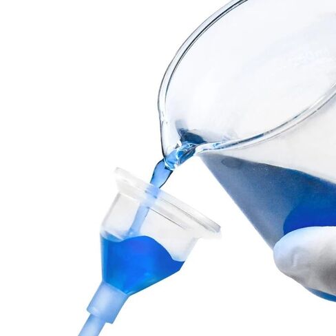 Laboratory Clear Filter Funnel Plastic for Experiment Liquid Essential Filling Empty Bottle Packing Tool，Detachable，1Piece in Kuwait