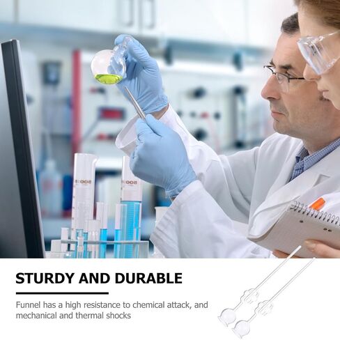 DOITOOL Borosilicate Glass Safety Funnel with Long Neck, Dual-Ball Design Laboratory Filling Funnel Set of 2 for Chemical Experiments and Carbon Dioxide Preparation in Kuwait