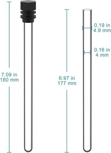 stonylab Borosilicate Glass NMR Tubes with Caps, High Temperature Resistant and Superior Seal for Laboratory Use, OD 4.9 mm Length 177 mm, 100 Pcs in Kuwait