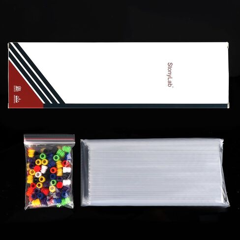 stonylab Borosilicate Glass NMR Tubes with Caps, High Temperature Resistant and Superior Seal for Laboratory Use, OD 4.9 mm Length 177 mm, 100 Pcs in Kuwait