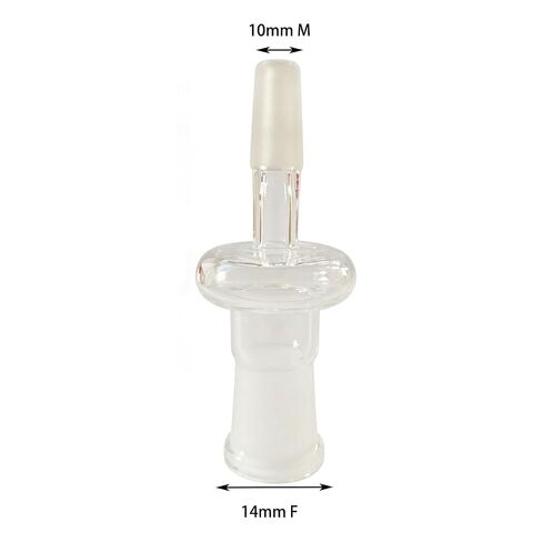 Lab Grade Borosilicate Glass Adapter with Joint Tips (10mm Male to 14mm) in Kuwait