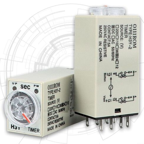 FABULETTA H3Y-2 لتأخير الوقت، مؤقت تأخير التشغيل 8 سنون مع مؤشر LED للوحات التحكم الصناعية DIN Rail Mount 24V DC 5A 60 ثانية قابل للتعديل جهاز التبديل الآلي الكهربائي in Saudi Arabia