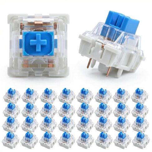 30Pcs Clicky 3-Pin Blue Mechanical Keyboard Switches, Tactile for DIY Toys in Kuwait