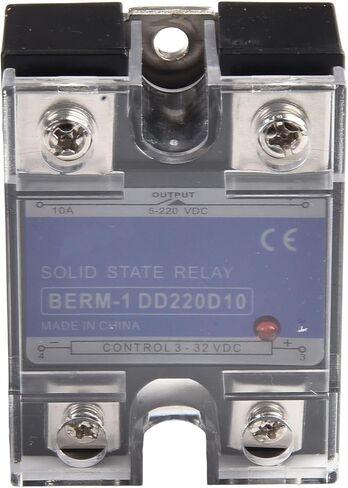 FABULETTA Solid State Relay Module DC-DC Single Phase 10A with Aluminum Cooling Base LED Indicator for Industrial Automation Electrical Control Systems Fast Switching Low Power Consumption 3-32V Input in Kuwait