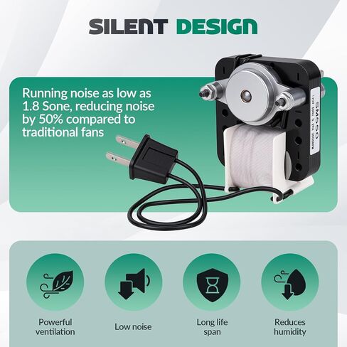 Universal Quiet Bathroom Exhaust Fan Motor Kit – 50 CFM, 3000 RPM, 120 V, Compatible with Nu-Tone Br-oan 50 CFM Models, Super-Quiet Operation, DIY Install in Minutes in Kuwait