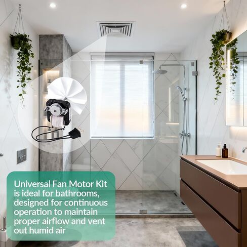 Universal Quiet Bathroom Exhaust Fan Motor Kit – 50 CFM, 3000 RPM, 120 V, Compatible with Nu-Tone Br-oan 50 CFM Models, Super-Quiet Operation, DIY Install in Minutes in Kuwait