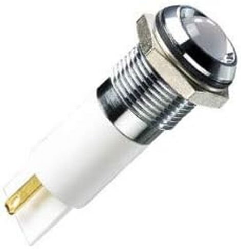Q14F1BXXY12E, 14mm Dia Panel Mount Indicator - Uni Color LED - Flush Mount - Yellow - 12VDC - Solder Lug/Faston Terminals (5 Items) in Kuwait