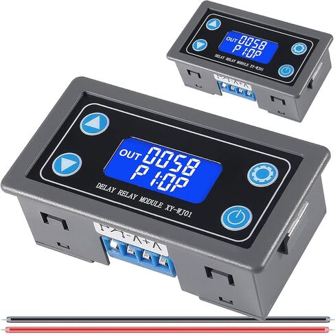 Delay Relay Module DC 6-30V 12V 24V Time Delay Relay Module 0.01s-9999min Digital Timer Cycle Delay Switch LCD Display XY-WJ01 Digital Timer with 26AWG Red and Black Cable, Pack of 2 in Kuwait