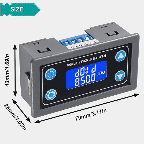 Delay Relay Module DC 6-30V 12V 24V Time Delay Relay Module 0.01s-9999min Digital Timer Cycle Delay Switch LCD Display XY-WJ01 Digital Timer with 26AWG Red and Black Cable, Pack of 2 in Kuwait