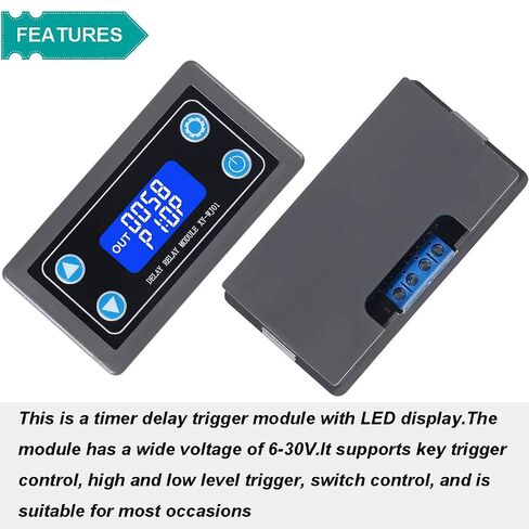 Delay Relay Module DC 6-30V 12V 24V Time Delay Relay Module 0.01s-9999min Digital Timer Cycle Delay Switch LCD Display XY-WJ01 Digital Timer with 26AWG Red and Black Cable, Pack of 2 in Kuwait