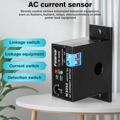 Jadeshay التيار المتناوب التبديل الاستشعار الحالي عادة مفتوحة الاستشعار الحالية التتابع 240 فولت التيار المتناوب 0.2-30A قابل للتعديل الاستشعار الحالي M3050 نموذج in Kuwait