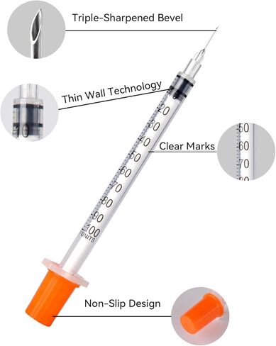U-100 1ml/cc 30G 5/16" Disposable Syringe,Individual Wrapped, 100PACK in Kuwait