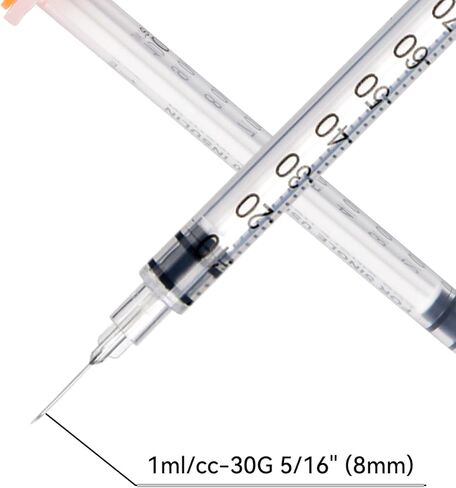 U-100 1ml/cc 30G 5/16" Disposable Syringe,Individual Wrapped, 100PACK in Kuwait