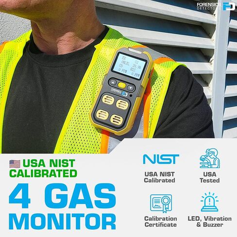 4 عداد غاز للأماكن الضيقة | الولايات المتحدة الأمريكية معايرة NIST | O2، CO، H2S، LEL in Kuwait