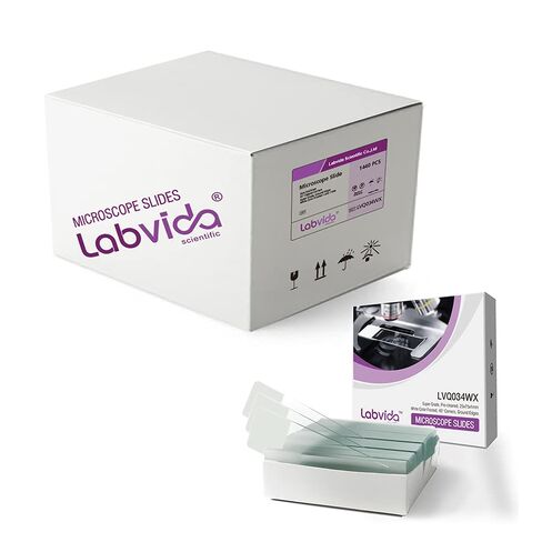 144pcs of Pre-Cleaned White Color Frosted Microscope Slide, Dim.75mmx25mm, Super Grade Glass, Ground Edges, 45° Safety Corners, LVQ034W in Kuwait