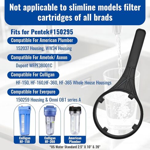 مفتاح ربط مبيت الفلتر للمبيتات القياسية 10x2.5 و20x2.5 - من أجل Pentair Pentek SW-2، يزيل المبيتات العالقة بسهولة (موديل 150295) in Kuwait