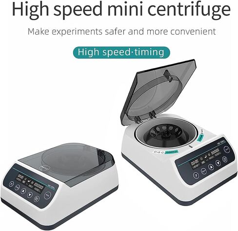 Electric Centrifuge Serum Separat Micro Centrifuge Machine with Transparent Lid, 12000rpm Adjustable Speed & Timer in Kuwait