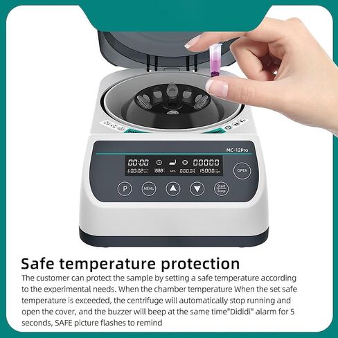 Electric Centrifuge Serum Separat Micro Centrifuge Machine with Transparent Lid, 12000rpm Adjustable Speed & Timer in Kuwait