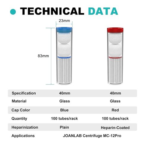 JOANLAB الرقمية 10000 دورة في الدقيقة آلة الطرد المركزي الصغيرة عالية السرعة مع 10 أنابيب من أنابيب زجاجية 12 × 40 مم in Kuwait