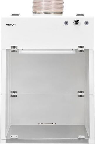 VEVOR Ducted Fume Hood, 23.62 x 31.69 x 27.56 inch Working Area, Lab Fume Hood with LED Light and G1 Pre-Filter, Adjustable Speed, Steel Exhaust Equipment for Laboratory Fume Control, White in Kuwait