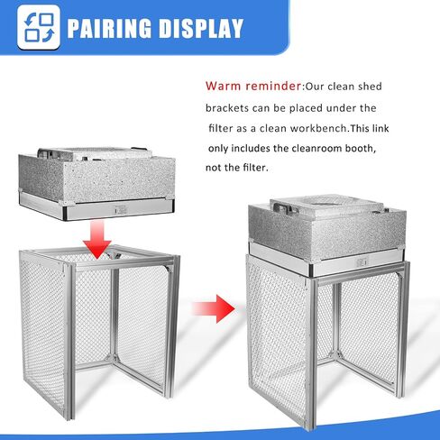 FFU HEPA H14 Filter Laminar Flow Hood clean bench bracket,Use with Laminar air Flow Hood，Suitable for clean room/laboratory/clean room/mushroom room(29.1"x23.6"x23.6") in Kuwait
