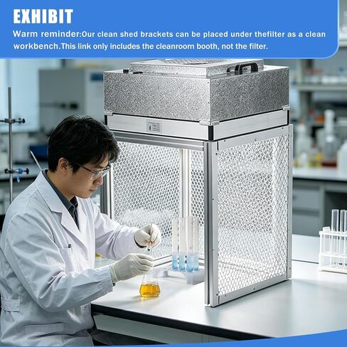 FFU HEPA H14 Filter Laminar Flow Hood clean bench bracket,Use with Laminar air Flow Hood，Suitable for clean room/laboratory/clean room/mushroom room(29.1"x23.6"x23.6") in Kuwait