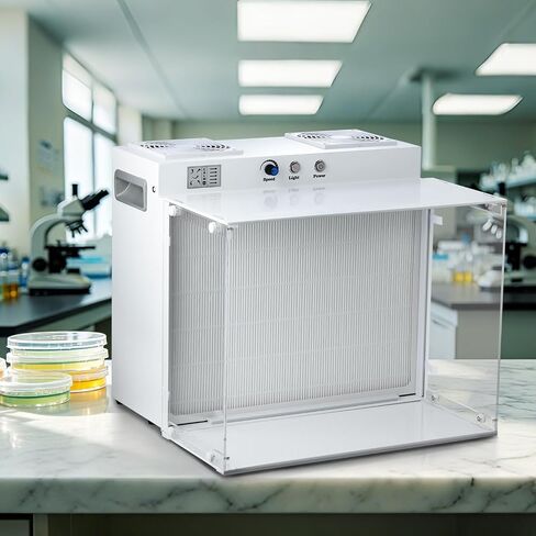 Laminar Flow Hood with H13 HEPA Filter Mushroom Inoculation & Cultivation Calm Wind Fan Filter Unit for Mycology Supplies Laboratory Clean Room Dual-Fan Air Filtration System in Kuwait