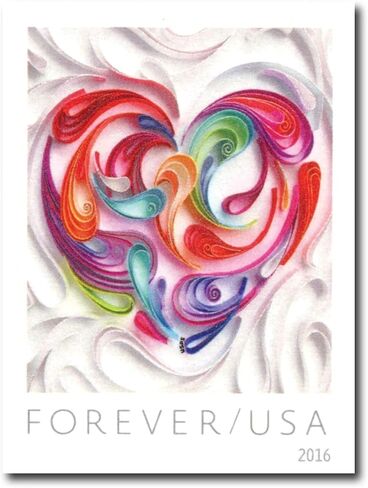 Quilled Paper Heart 2016 Forever Postage Stamps Sheet من 20 in Kuwait