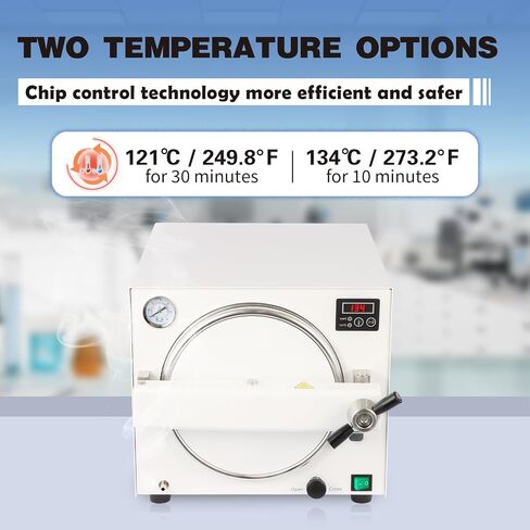 18L Autoclave Sterilizers Lab Autoclave Machine, 1100W Sterilizer Autoclave for Tools, 110V High Temperature Steam Sterilizer with LED Digital Display & Overheat Protection Etc in Kuwait