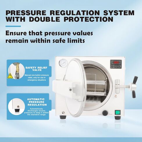 18L Autoclave Sterilizers Lab Autoclave Machine, 1100W Sterilizer Autoclave for Tools, 110V High Temperature Steam Sterilizer with LED Digital Display & Overheat Protection Etc in Kuwait