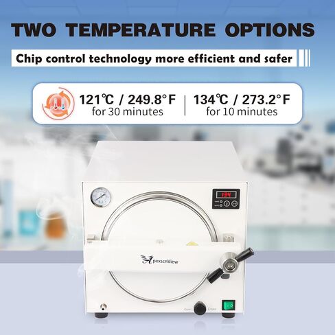 New Upgrade 18L Autoclave Sterilizers Lab Autoclave Machine, 1100W Sterilizer Autoclave for Tools, 110V High Temperature Steam Sterilizer with LED Digital Display & Overheat Protection Etc. (White) in Kuwait