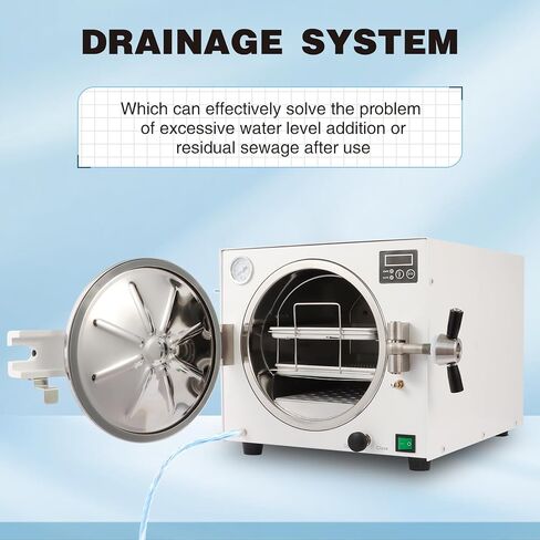 New Upgrade 18L Autoclave Sterilizers Lab Autoclave Machine, 1100W Sterilizer Autoclave for Tools, 110V High Temperature Steam Sterilizer with LED Digital Display & Overheat Protection Etc. (White) in Kuwait