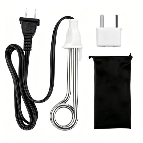 Immersion Water Heater, Travel Camping Accessories Tea Immersion Heater - Portable Immersion Water Heater 300W Dual Voltage 120/240V（White, Pack of 1） in Kuwait