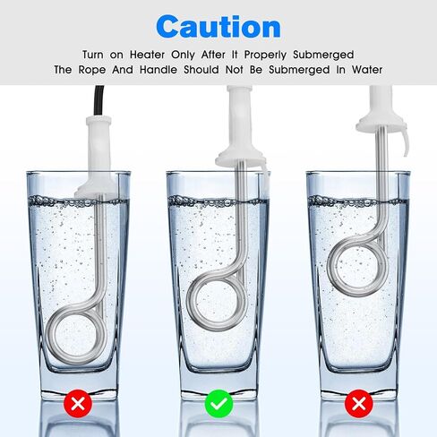 Immersion Water Heater, Travel Camping Accessories Tea Immersion Heater - Portable Immersion Water Heater 300W Dual Voltage 120/240V（White, Pack of 1） in Kuwait
