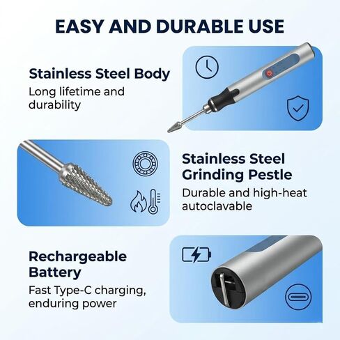 1.5ml/2ml Microcentrifuge Tubes, Cordless Handheld Micro Mixer for Laboratory Research, Professional Sample Disruption Tool with 3 Speeds & 304 Stainless Steel Pestle in Kuwait